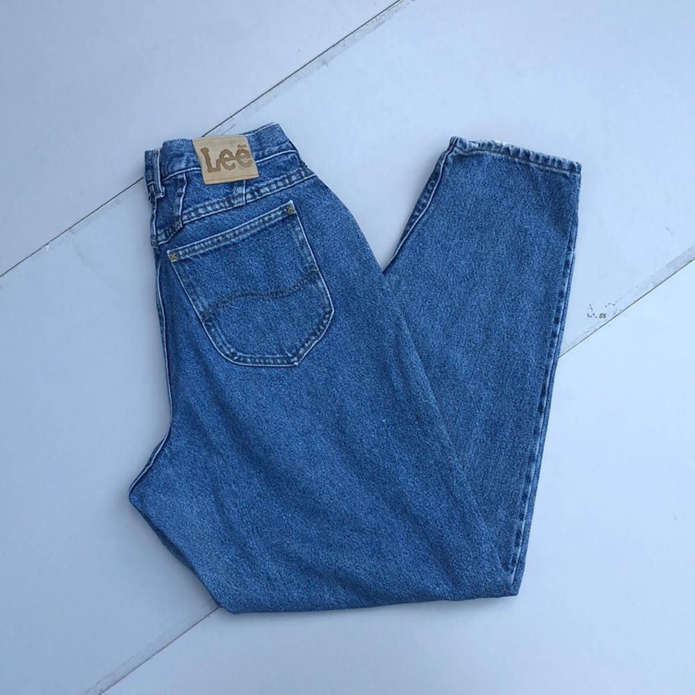 VTG Lee Mom Jeans high waisted Tapered Sz 14 Med